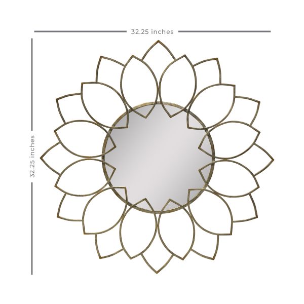 Distressed Antique Bronze Solid Metal Wall Mirror - Image 3