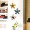 Distressed Teal and Red Antique Flower MetalWall Decor - Image 3