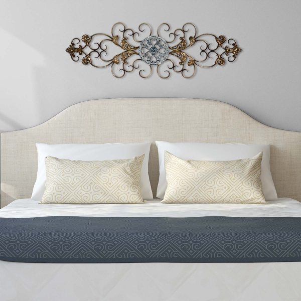 Traditional Blue and White Scroll Wall Decor - Image 2