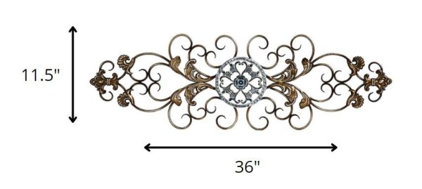 Traditional Blue and White Scroll Wall Decor - Image 3