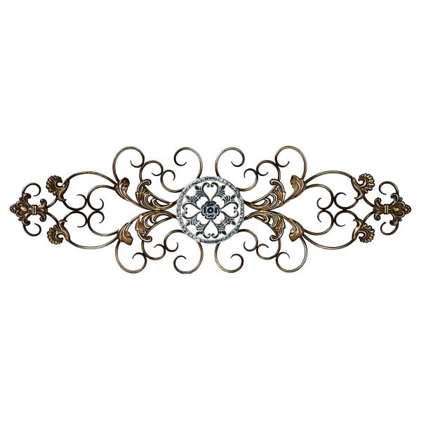 Traditional Blue and White Scroll Wall Decor - Image 4