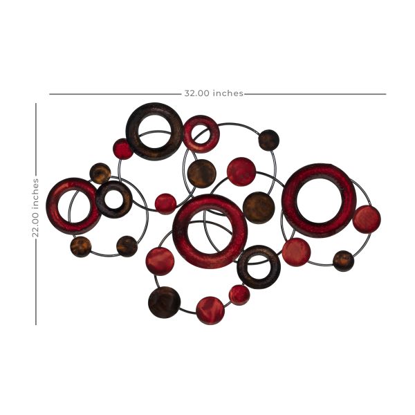 Red Multi-Metallic Circle Wall Decor - Image 3