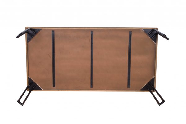 Natural Black 6 Wood 3 Iron Large Dining Table - Image 2