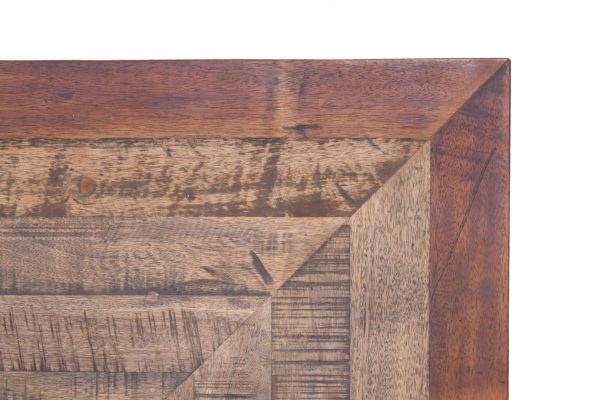 Natural Black 6 Wood 3 Iron Small Dining Table - Image 3
