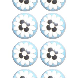 Charming Light Blue And Black Set of 8 Knobs