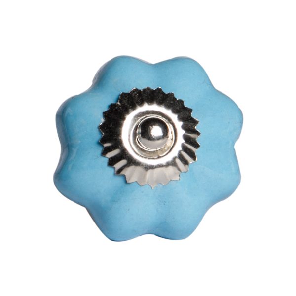 1.5" x 1.5" x 1.5" Glossy Navy And Silver  Knobs 8 Pack - Image 2