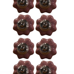 1.5" x 1.5" x 1.5" Glossy Pink Silver And Red  Knobs 8 Pack