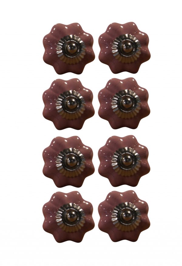 1.5" x 1.5" x 1.5" Glossy Pink Silver And Red  Knobs 8 Pack - Image 2