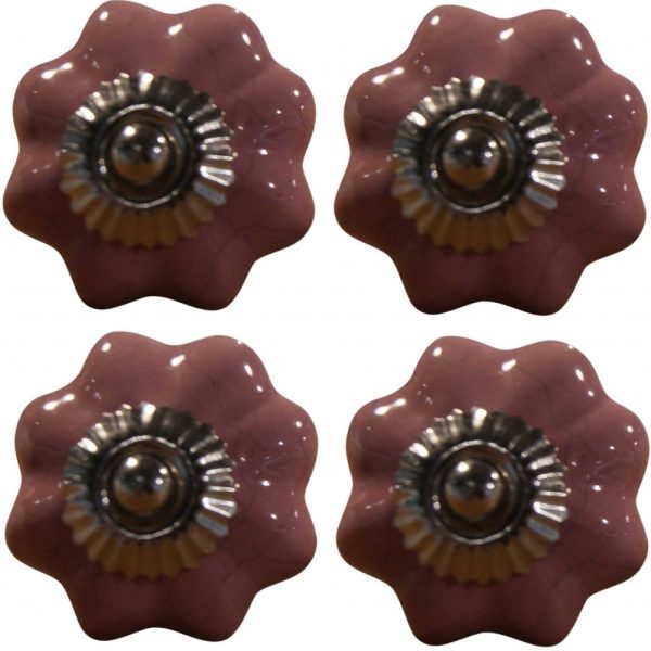1.5" x 1.5" x 1.5" Glossy Pink Silver And Red  Knobs 8 Pack - Image 3