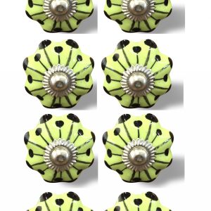 1.5" x 1.5" x 1.5" Lemon Black And Silver  Knobs 8 Pack