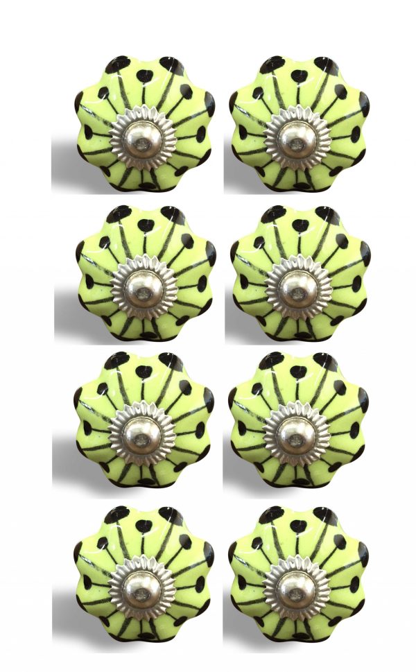 1.5" x 1.5" x 1.5" Lemon Black And Silver  Knobs 8 Pack - Image 2