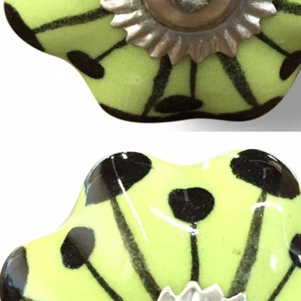 1.5" x 1.5" x 1.5" Lemon Black And Silver  Knobs 8 Pack - Image 3
