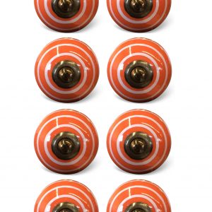 1.5" x 1.5" x 1.5" Bronze White And Orange  Knobs 8 Pack