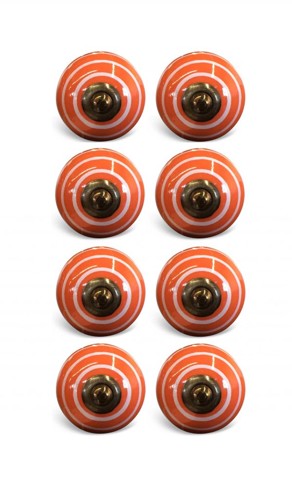 1.5" x 1.5" x 1.5" Bronze White And Orange  Knobs 8 Pack - Image 2