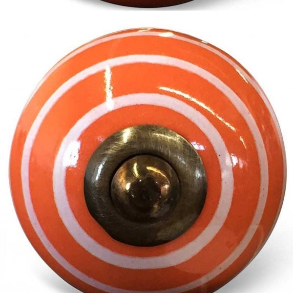 1.5" x 1.5" x 1.5" Bronze White And Orange  Knobs 8 Pack - Image 3