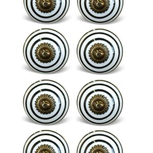 1.5" x 1.5" x 1.5" Hues Of Bronze White And Black  Knobs 8 Pack