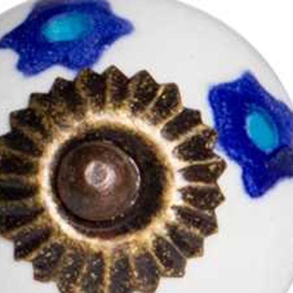 1.5" x 1.5" x 1.5" White Blue and Turquoise  Knobs 12 Pack - Image 4
