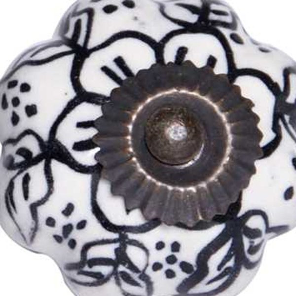 1.5" x 1.5" x 1.5" White Black and Gold  Knobs 12 Pack - Image 3