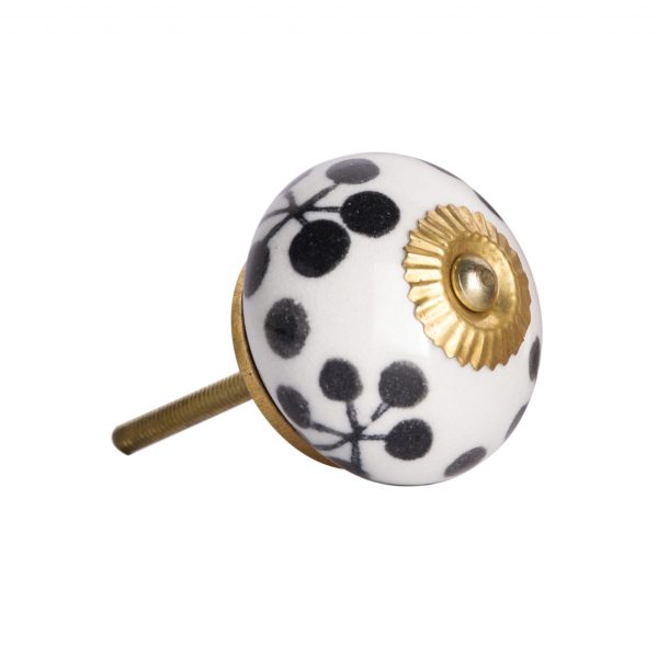 1.5" x 1.5" x 1.5" White Black and Yellow  Knobs 12 Pack - Image 2