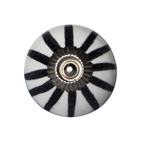 1.5" x 1.5" x 1.5" White Black and Silver  Knobs 12 Pack - Image 2