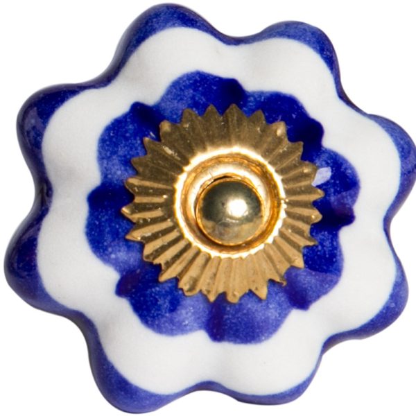 1.5" x 1.5" x 1.5" White Blue and Gold  Knobs 12 Pack - Image 4