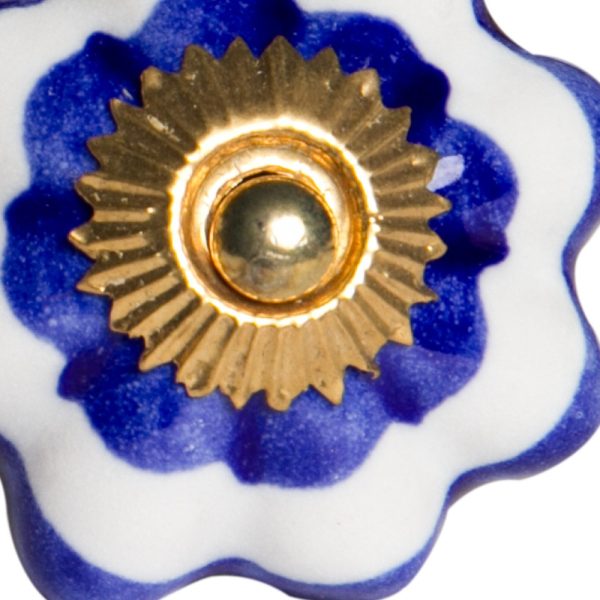 1.5" x 1.5" x 1.5" White Blue and Gold  Knobs 12 Pack - Image 5