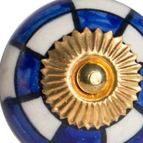1.5" x 1.5" x 1.5" White Blue and Gold  Knobs 12 Pack - Image 4