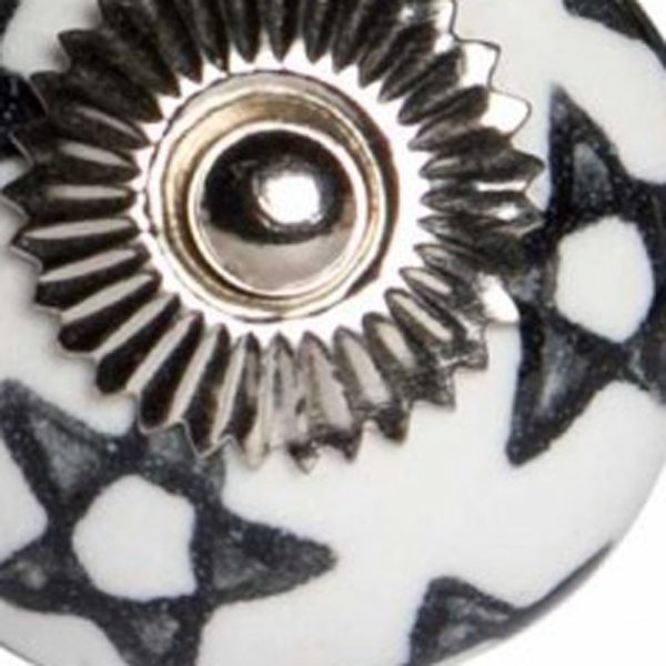 1.5" x 1.5" x 1.5" White Black and Silver  Knobs 12 Pack - Image 4