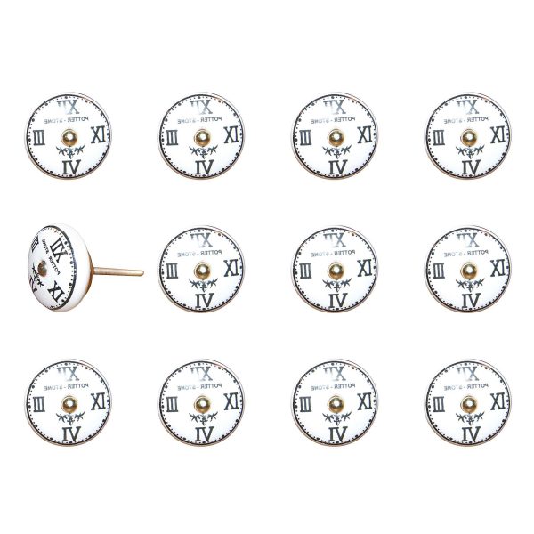 1.5" x 1.5" x 1.5" White Black and Gold  Knobs 12 Pack - Image 3