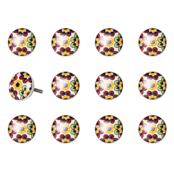 1.5" x 1.5" x 1.5" Yellow Blue and Red  Knobs 12 Pack - Image 2