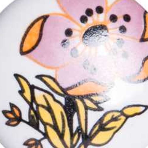 Floral White and Pink Set of 12 Knobs - Image 3