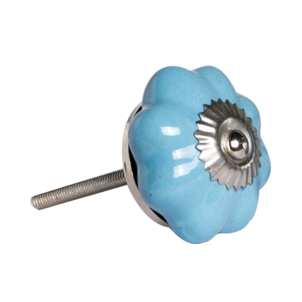 1.5" x 1.5" x 1.5" Light Blue and Silver  Knobs 12 Pack - Image 3