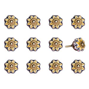 1.5" x 1.5" x 1.5" Yellow Blue and Red  Knobs 12 Pack