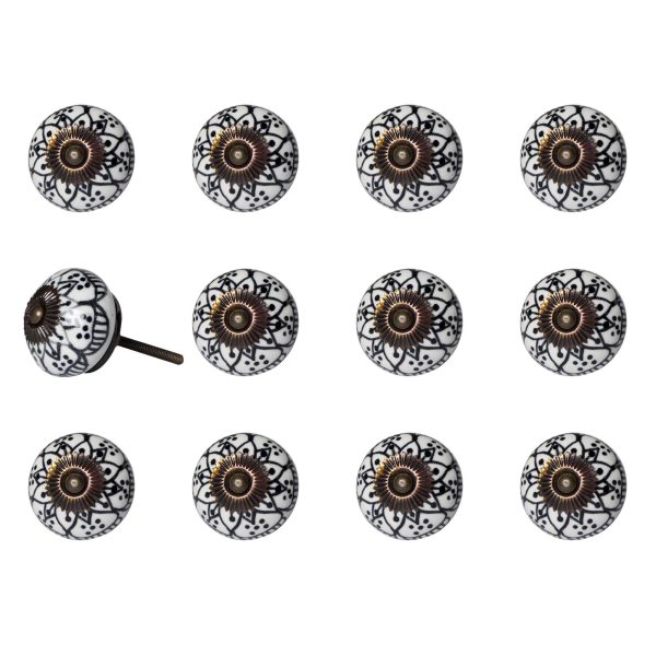 1.5" x 1.5" x 1.5" Black White Copper  Knobs 12 Pack - Image 3