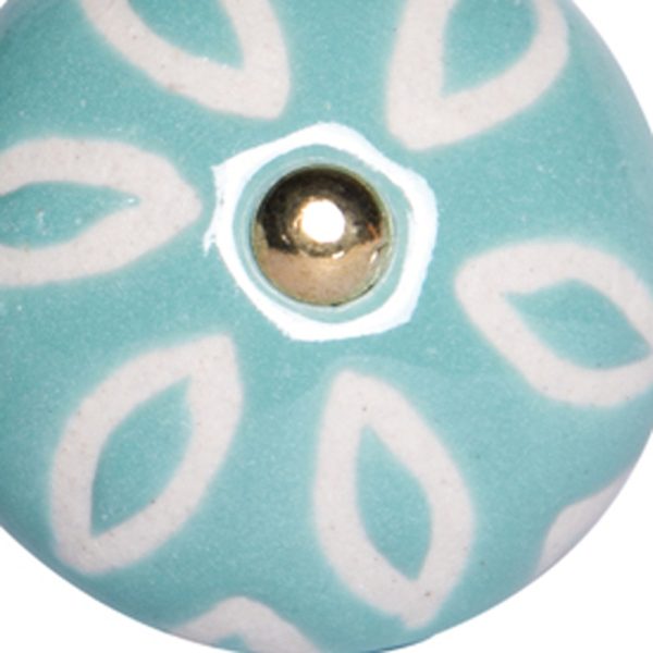 1.5" x 1.5" x 1.5" Turquoise White and Gold  Knobs 12 Pack - Image 5