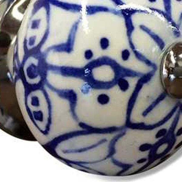 1.5" x 1.5" x 1.5" White Blue and Silver Knobs 12 Pack - Image 4