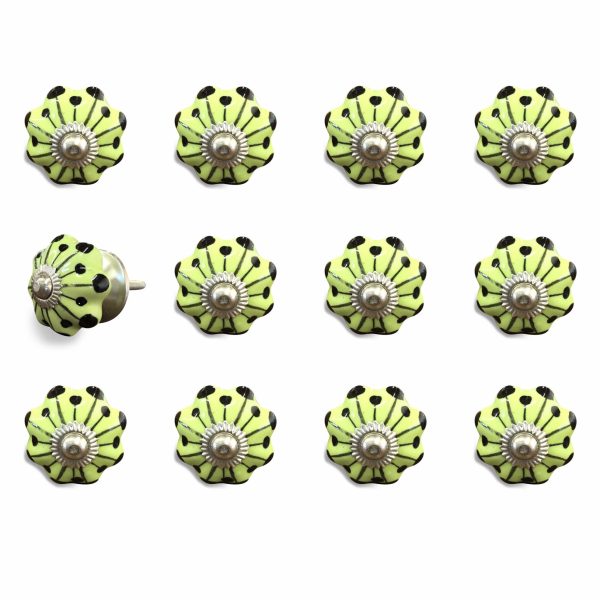 1.5" x 1.5" x 1.5" Yellow Green and Silver  Knobs 12 Pack - Image 2