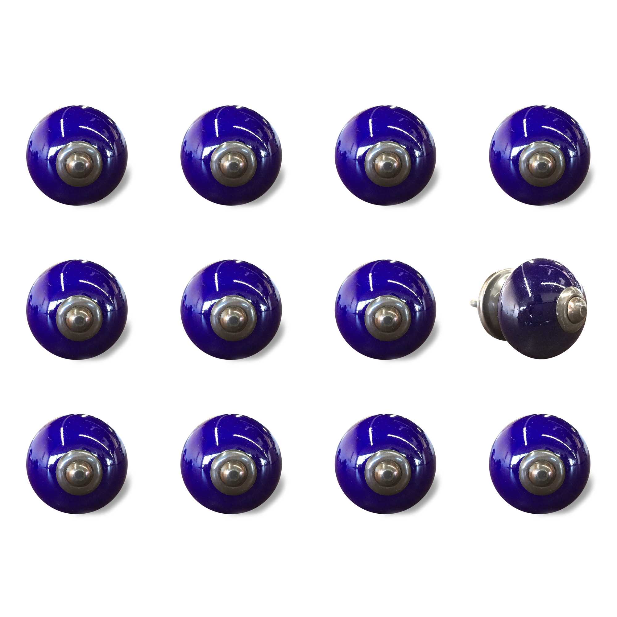 1.5" x 1.5" x 1.5" Navy and Copper  Knobs 12 Pack