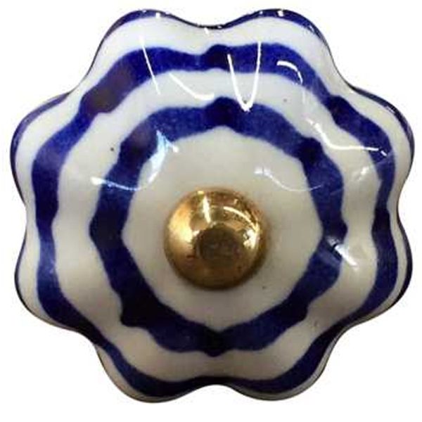 1.5" x 1.5" x 1.5" White Blue and Copper  Knobs 12 Pack - Image 4