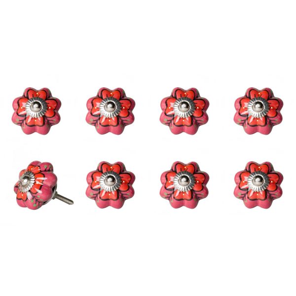 1.5" x 1.5" x 1.5" Hues Of Pink Red And Green  Knobs 8 Pack - Image 2