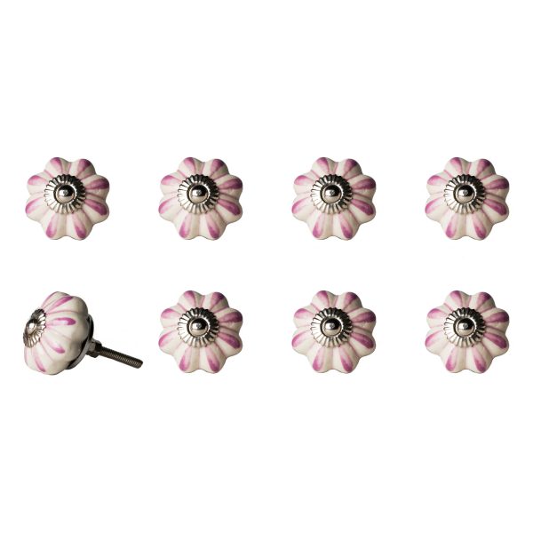 1.5" x 1.5" x 1.5" Hues Of Cream Pink And Silver  Knobs 8 Pack - Image 2