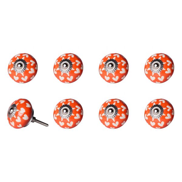 1.5" x 1.5" x 1.5" Hues Of Orange White And Silver  Knobs 8 Pack - Image 3