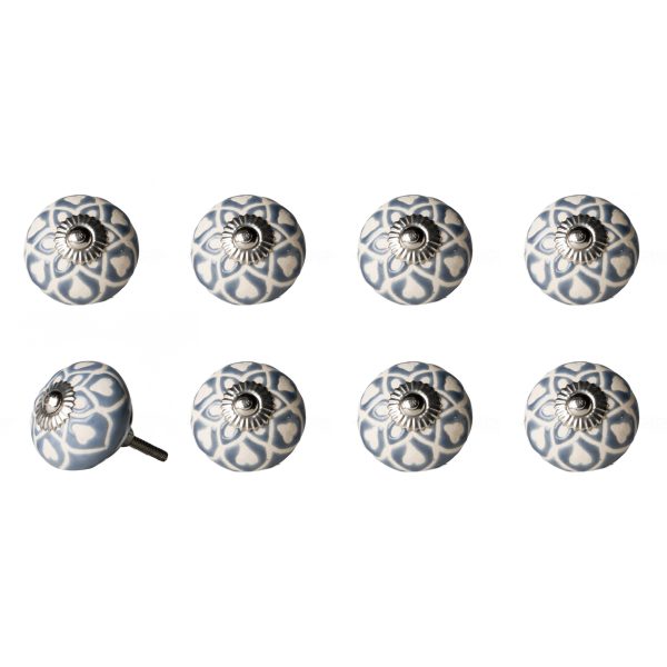 1.5" x 1.5" x 1.5" Hues Of Gray Cream And Silver  Knobs 8 Pack - Image 3