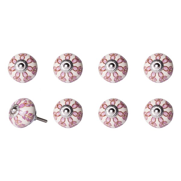 1.5" x 1.5" x 1.5" Hues Of White Pink And Burgundy  Knobs 8 Pack - Image 2