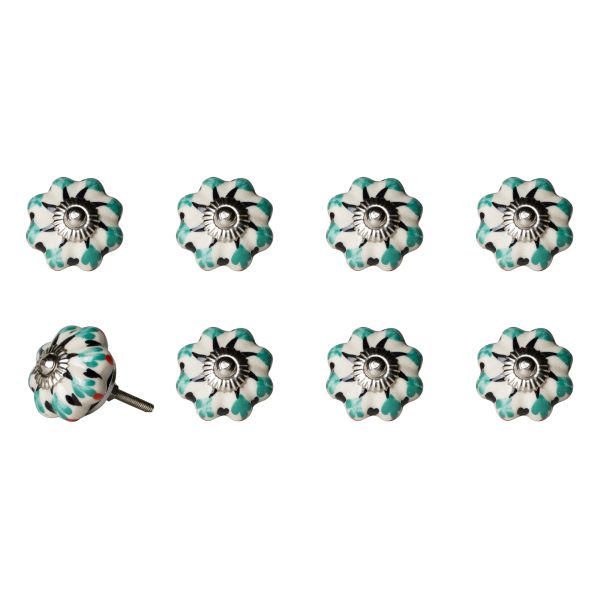 1.5" x 1.5" x 1.5" Hues Of White Green And Black  Knobs 8 Pack - Image 3