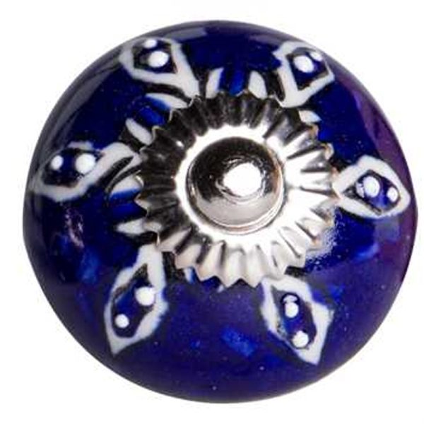 1.5" x 1.5" x 1.5" Hues Of White Navy And Silver  Knobs 8 Pack - Image 4
