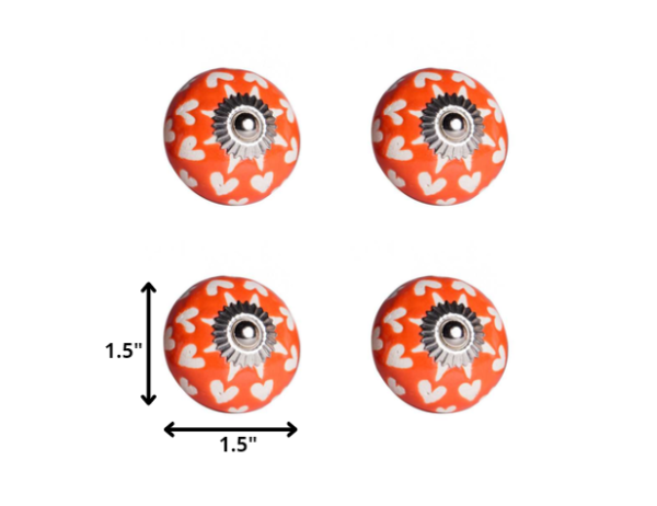 1.5" x 1.5" x 1.5" Orange White and Silver  Knobs 12 Pack - Image 2