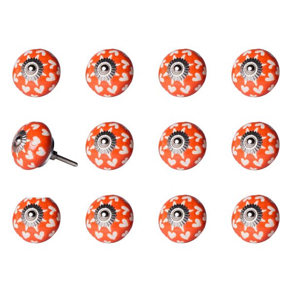 1.5" x 1.5" x 1.5" Orange White and Silver  Knobs 12 Pack - Image 3
