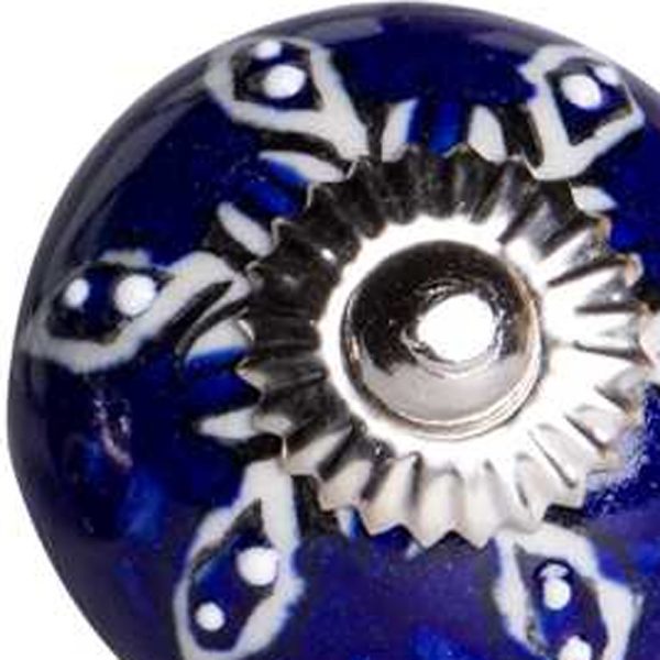 1.5" x 1.5" x 1.5" Navy White and Silver  Knobs 12 Pack - Image 5