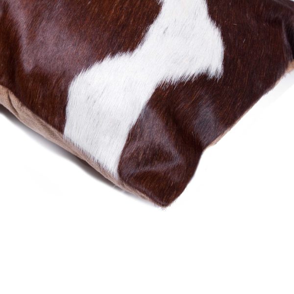 12" x 20" x 5" Chocolate And White Torino Kobe Cowhide  Pillow - Image 2